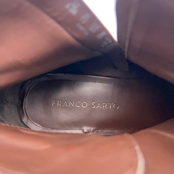 FRANCO SARTO "Santos" Ankle Strap Suede Leather Booties (Brown | Size 9M) - Picture 9 of 10